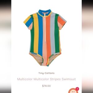 Tiny Cottons Multicolor Multi stripe Swimsuit Size 4Y